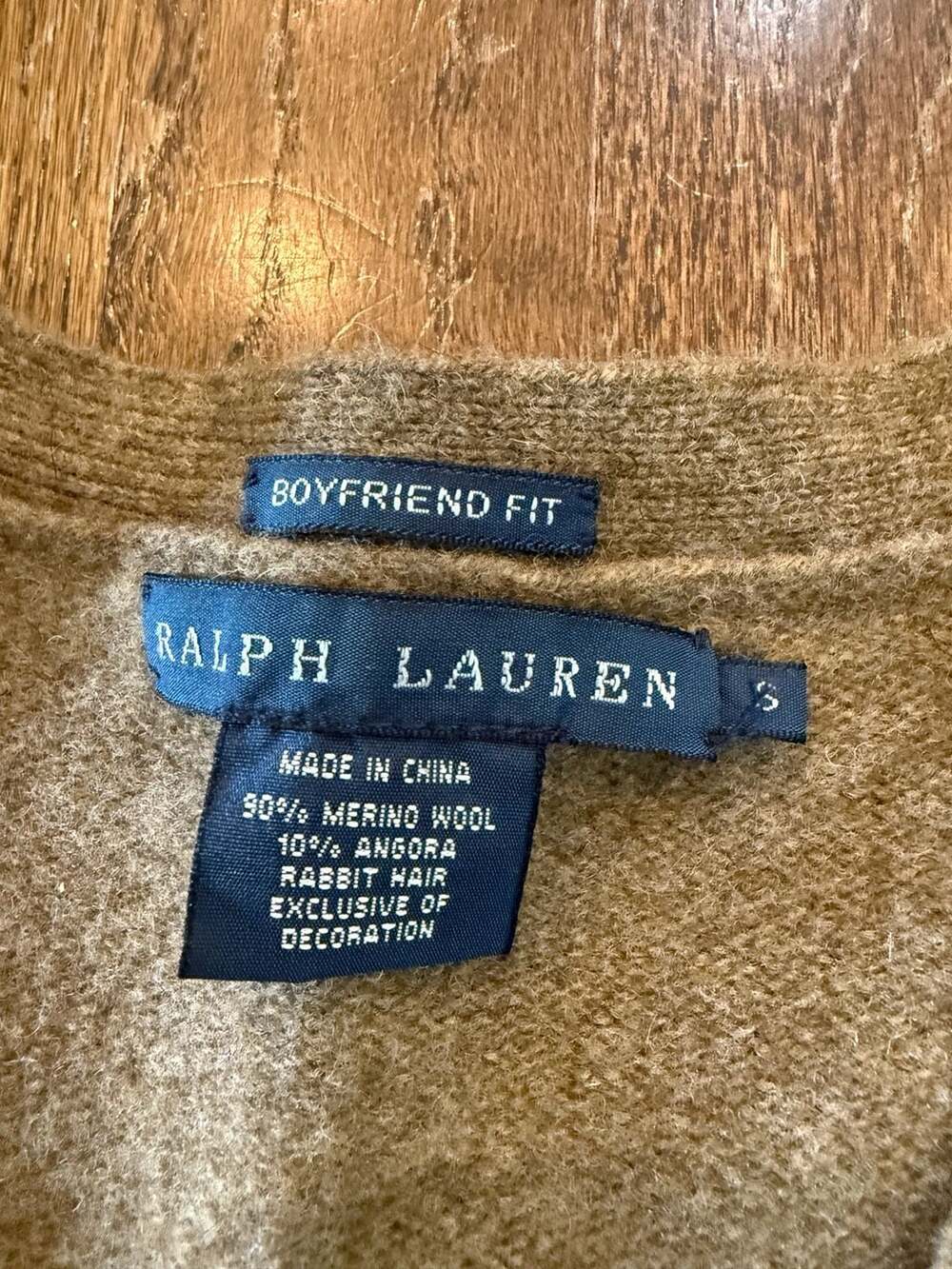 Ralph Lauren Boyfriend Fit Merino Wool Angora Rabbit Hair Embroidered Cardigan - Picture 3 of 5